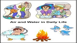Example of Air and Water in daily life for Class 1