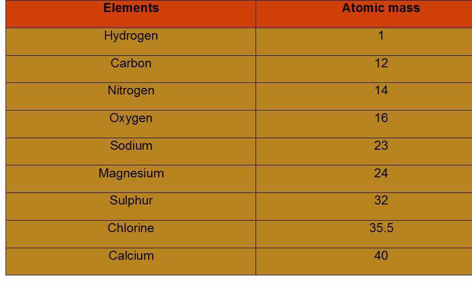 Science Class 9 Atoms and Molecules atomic mass