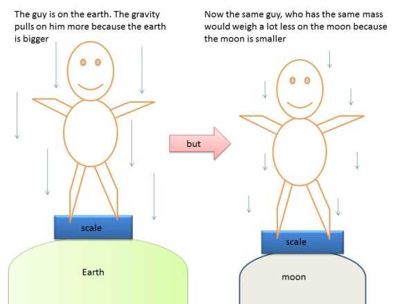 Science Class 9 Gravitation massnweight